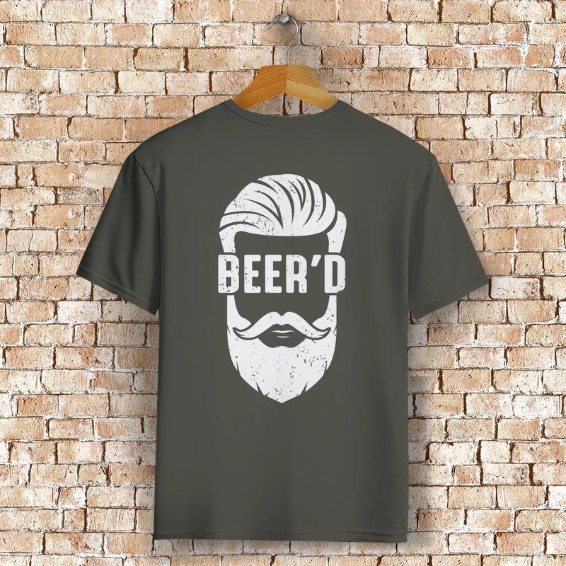 BEER'D T-Shirt mit Rückendruck – Bart trifft Bier - Für Craftbier und Bart-Fans mit Humor - 100% Bio-Baumwolle & Premium-Qualität