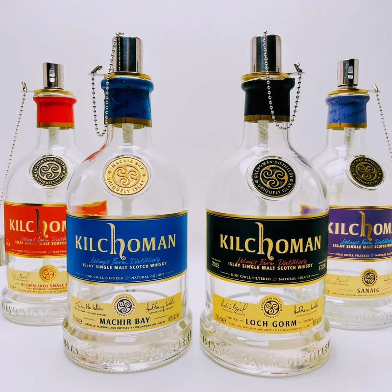 Whisky Öllampe aus echter Whiskyflasche – Handgemachte Upcycling Design Öllampe mit warmem Flammenlicht – Geschenkidee für Whisky Liebhaber