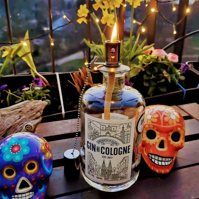 Whisky Öllampe aus echter Whiskyflasche – Handgemachte Upcycling Design Öllampe mit warmem Flammenlicht – Geschenkidee für Whisky Liebhaber