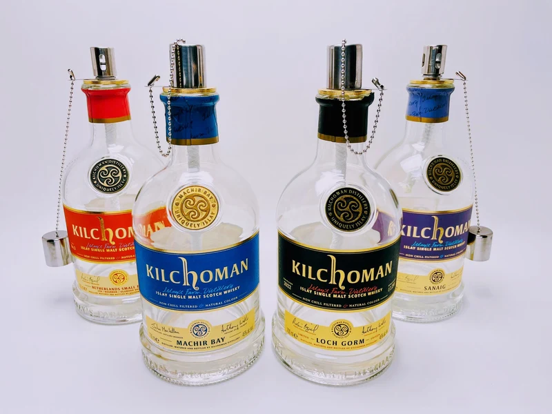 Whisky-Öllampe Kilchoman | Handgemachte Öllampe aus Kilchoma Whiskey Flaschen | Upcycling | Individuell | Geschenk | Schottland | Deko