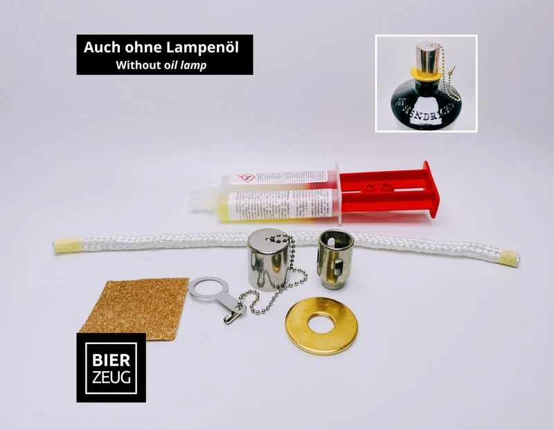 DIY Öllampen-Bausatz für Flaschen-Upcycling | Komplettset mit Kleber, Anleitung & Lampenöl | Verwandle deine Lieblings-Flaschen in Öllampen