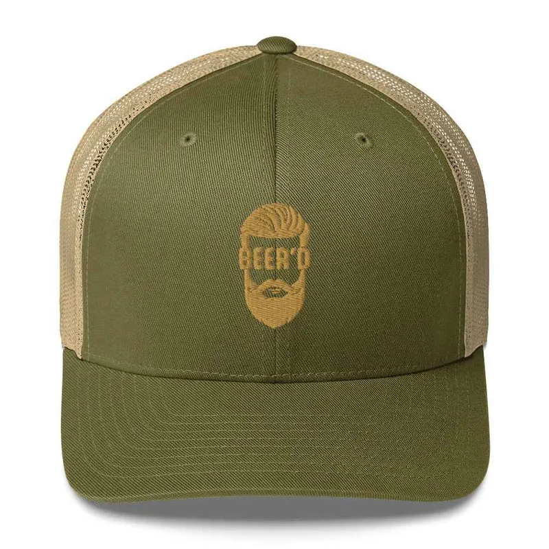 Trucker Cap mit Stick BEERD – Lustiges Geschenk für Bier- und Bart-Liebhaber – Snapback Mesh Cap für Männer - Cappy für Craftbeer Fans