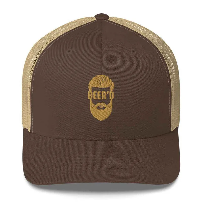 Trucker Cap mit Stick BEERD – Lustiges Geschenk für Bier- und Bart-Liebhaber – Snapback Mesh Cap für Männer - Cappy für Craftbeer Fans