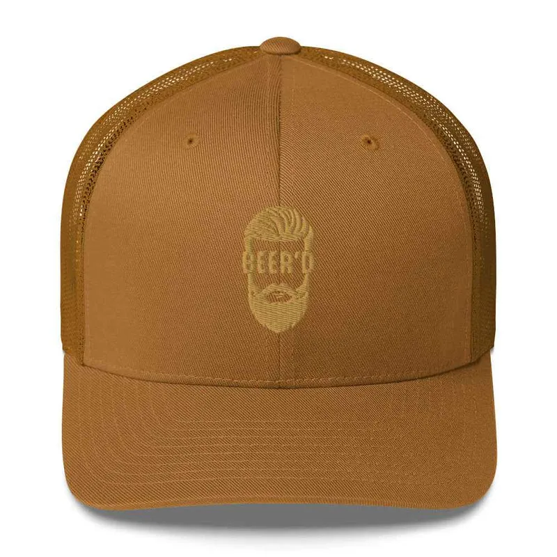 Trucker Cap mit Stick BEERD – Lustiges Geschenk für Bier- und Bart-Liebhaber – Snapback Mesh Cap für Männer - Cappy für Craftbeer Fans