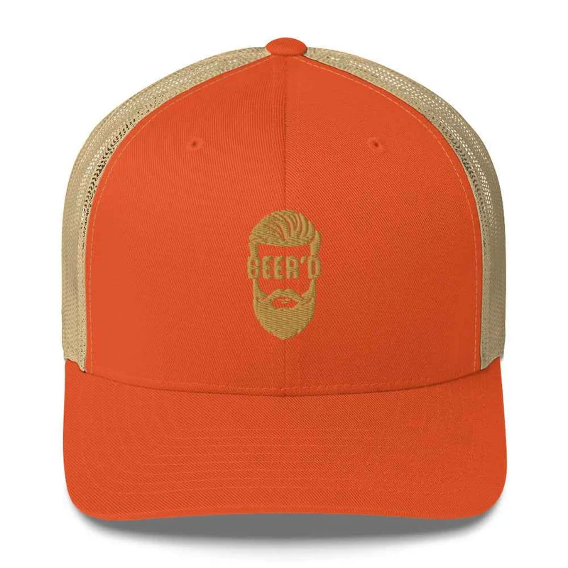 Trucker Cap mit Stick BEERD – Lustiges Geschenk für Bier- und Bart-Liebhaber – Snapback Mesh Cap für Männer - Cappy für Craftbeer Fans