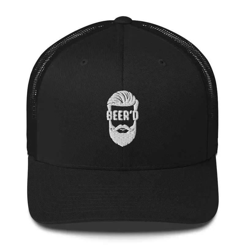 Trucker Cap mit Stick BEERD – Lustiges Geschenk für Bier- und Bart-Liebhaber – Snapback Mesh Cap für Männer - Cappy für Craftbeer Fans