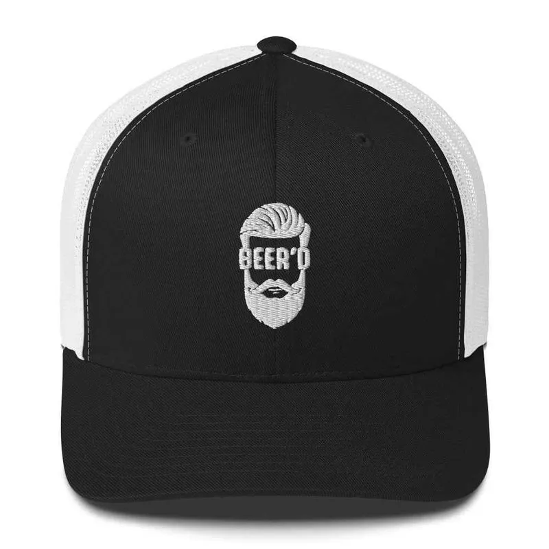 Trucker Cap mit Stick BEERD – Lustiges Geschenk für Bier- und Bart-Liebhaber – Snapback Mesh Cap für Männer - Cappy für Craftbeer Fans