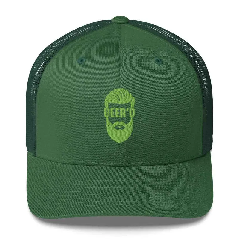 Trucker Cap mit Stick BEERD – Lustiges Geschenk für Bier- und Bart-Liebhaber – Snapback Mesh Cap für Männer - Cappy für Craftbeer Fans