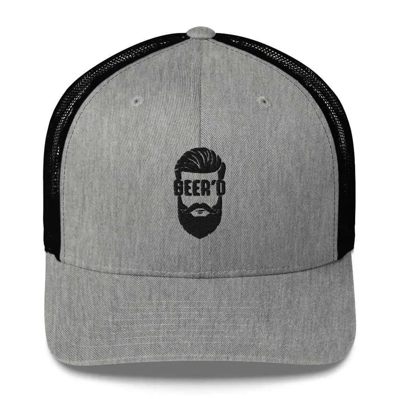 Trucker Cap mit Stick BEERD – Lustiges Geschenk für Bier- und Bart-Liebhaber – Snapback Mesh Cap für Männer - Cappy für Craftbeer Fans
