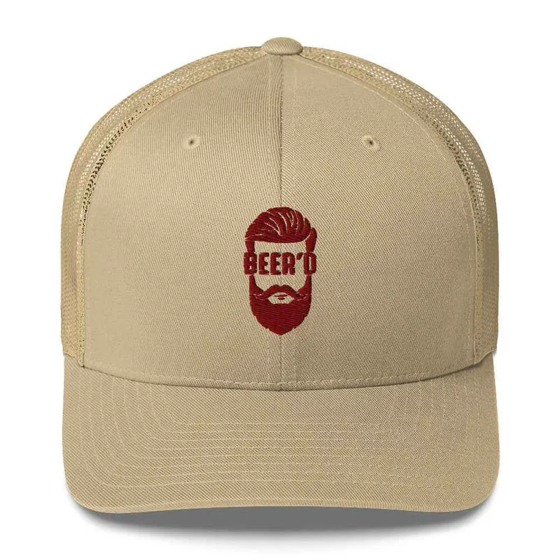 Trucker Cap mit Stick BEERD – Lustiges Geschenk für Bier- und Bart-Liebhaber – Snapback Mesh Cap für Männer - Cappy für Craftbeer Fans