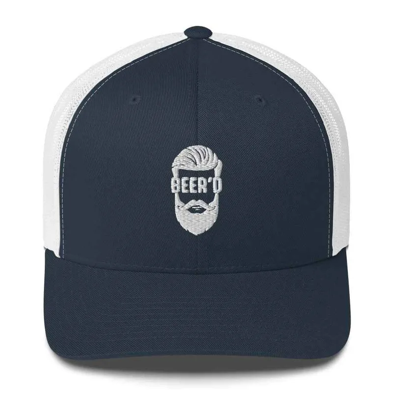 Trucker Cap mit Stick BEERD – Lustiges Geschenk für Bier- und Bart-Liebhaber – Snapback Mesh Cap für Männer - Cappy für Craftbeer Fans