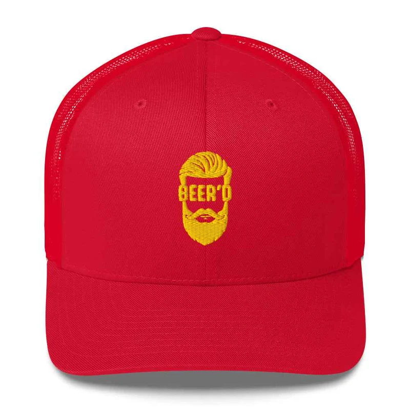 Trucker Cap mit Stick BEERD – Lustiges Geschenk für Bier- und Bart-Liebhaber – Snapback Mesh Cap für Männer - Cappy für Craftbeer Fans