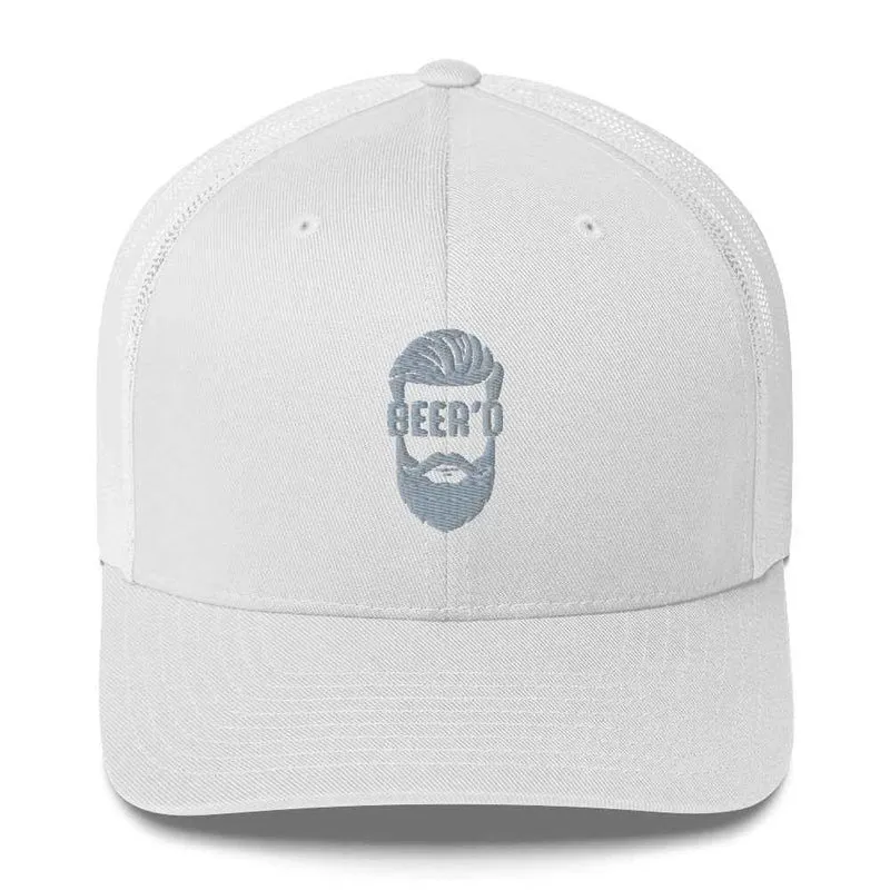 Trucker Cap mit Stick BEERD – Lustiges Geschenk für Bier- und Bart-Liebhaber – Snapback Mesh Cap für Männer - Cappy für Craftbeer Fans