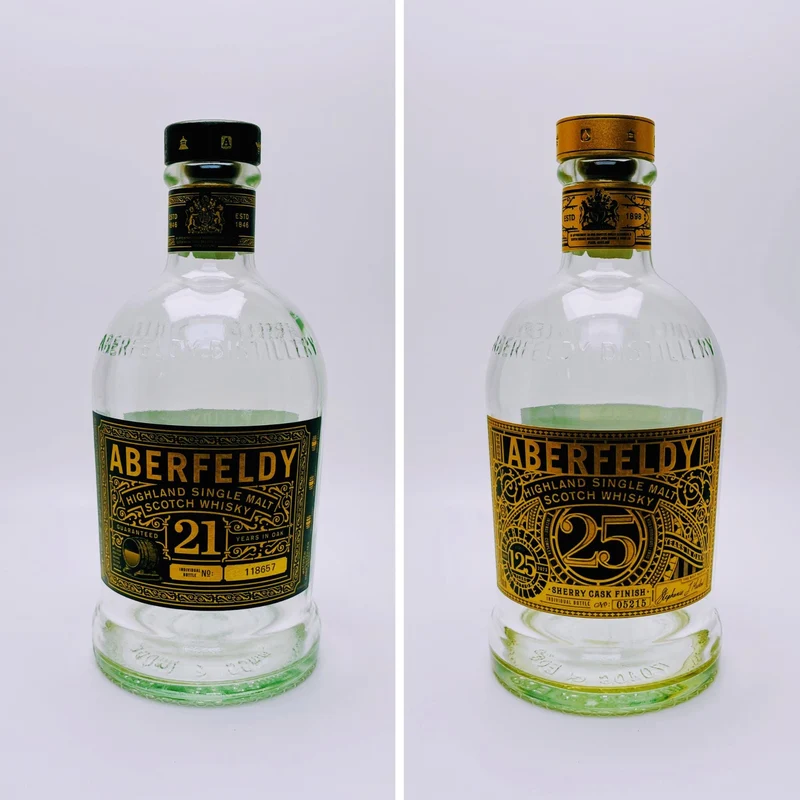 Aberfeldy Whisky Lampe | Handgemachte Upcycling Tischlampe aus Aberfeldy Whiskey | Einzigartige Geschenkidee | Deko-Licht | Schottland