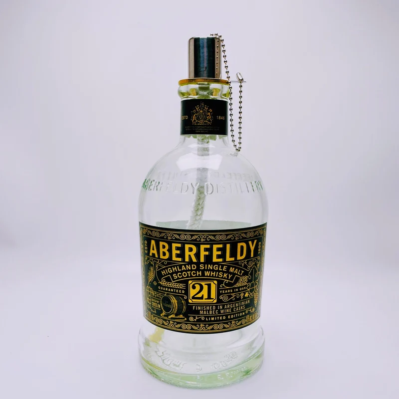 Whisky-Öllampe ”Aberfeldy” | Handgemachte Öllampe aus Aberfeldy Whiskey Flasche | Upcycling Deko | Individuelles Geschenk