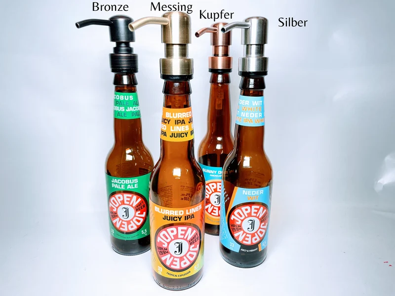 Crafbier-Seifenspender “Schaumkrone“ | Handgemachte & nachfüllbare Seifenspender aus Craftbeer-Flaschen | Upcycling Geschenk für Bier-Fans