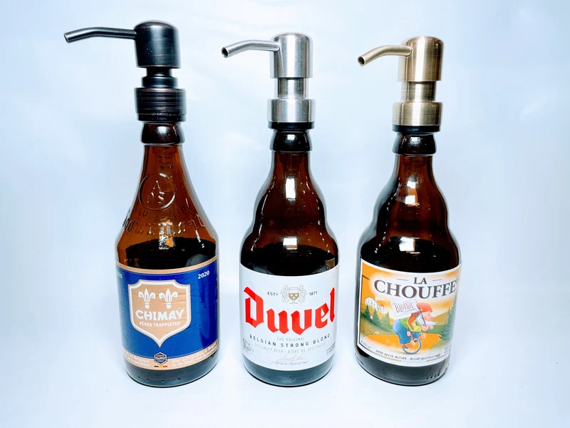 Crafbier-Seifenspender “Schaumkrone“ | Handgemachte & nachfüllbare Seifenspender aus Craftbeer-Flaschen | Upcycling Geschenk für Bier-Fans