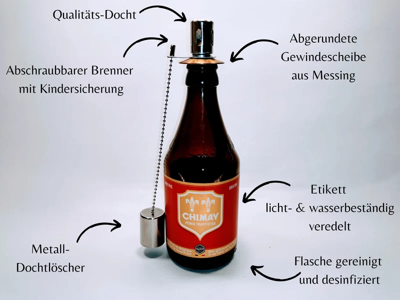 Craftbier-Öllampe | Handgemachte Öllampe aus Craftbeer-Flaschen | Upcycling | Handgemacht | Individuell | Geschenk | Deko | H:22-25cm