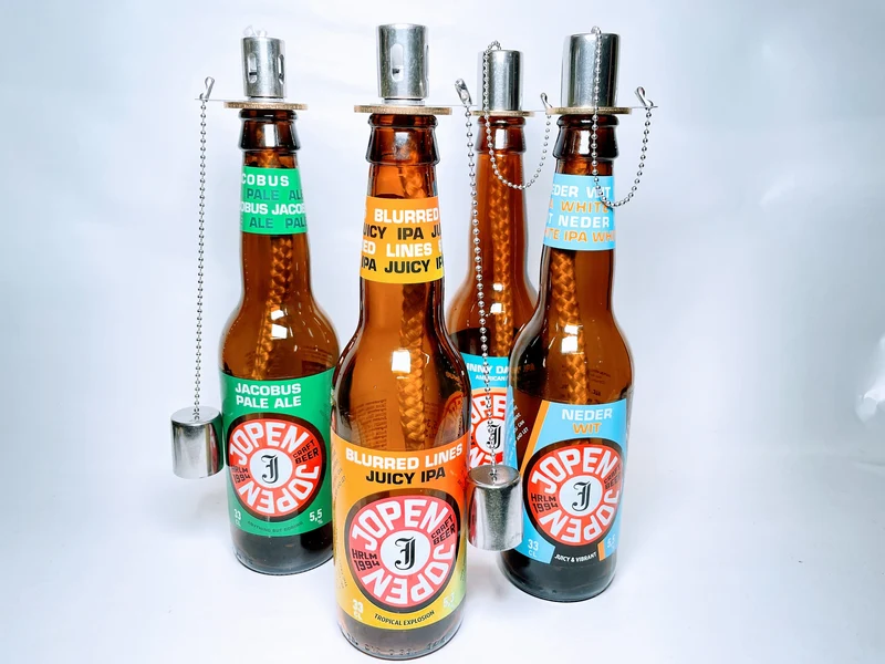 Craftbier-Öllampe | Handgemachte Öllampe aus Craftbeer-Flaschen | Upcycling | Handgemacht | Individuell | Geschenk | Deko | H:22-25cm