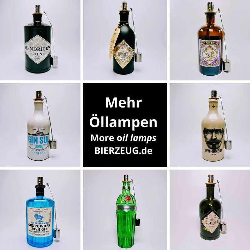 Gin Öllampe “Skin“ | Handgemachte Upcycling Lampe aus Gin Flasche | Vintage Deko | Individuell | Geschenkidee | Upcycling & Einzigartig