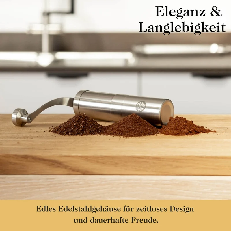 Manuelle Kaffeemühle mit hochwertigem Keramikmahlwerk