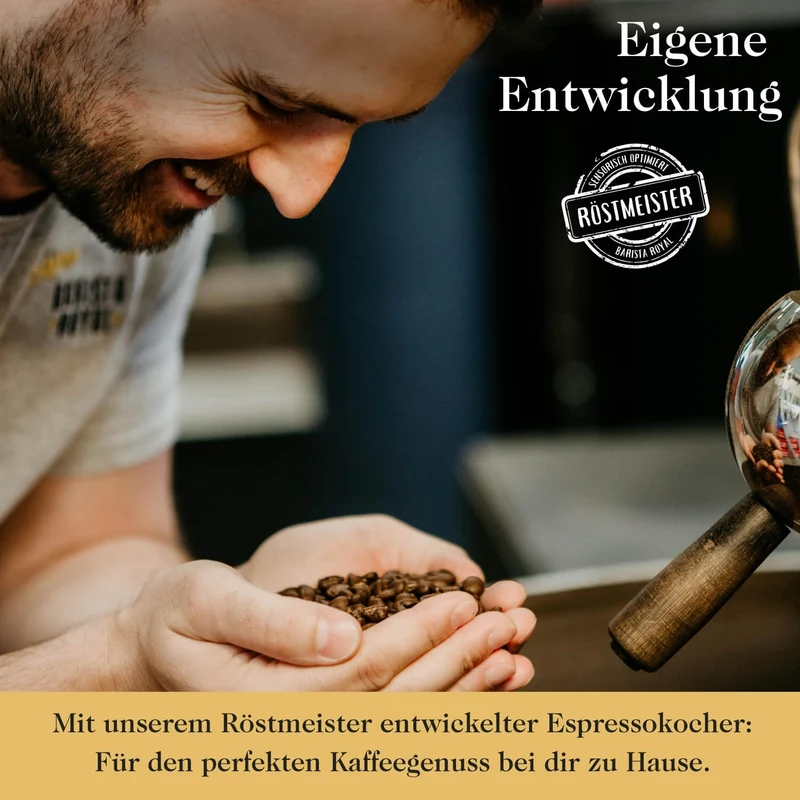 Premium Espressokocher aus elegantem Edelstahl inkl. Untersetzer