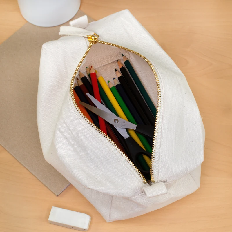 Beautycase & Schlampermäppchen mit Eukalyptus Motiv und Name personalisiert | Canvas Tasche 2 Größen