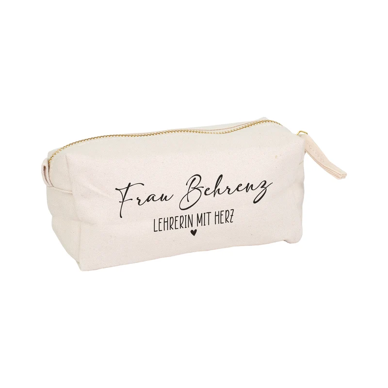 Schlampermäppchen & Beautycase mit Herz als Geschenk für Frauen | Tasche personalisiert in 2 Größen