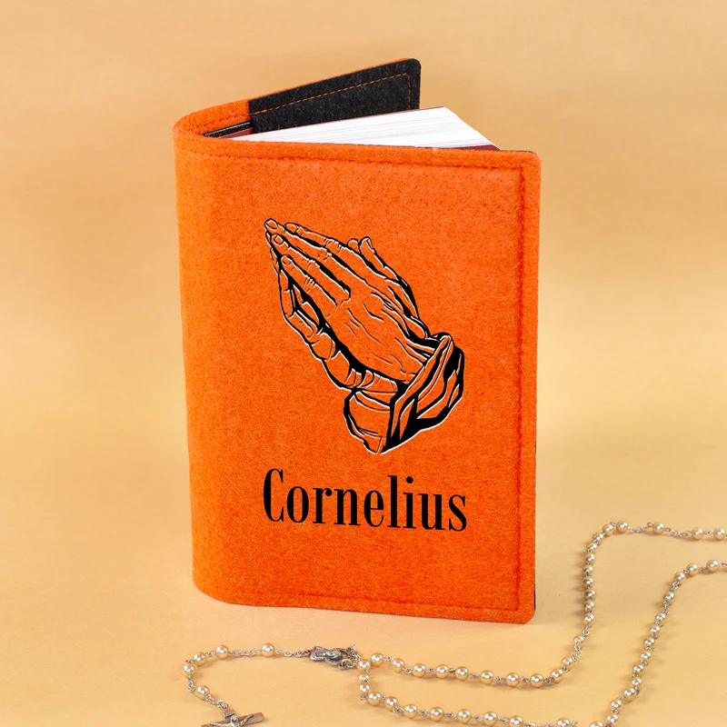 Personalisierte Buchhülle für Gotteslob mit Motiv betende Hände & Name | Hülle für Gesangbuch & Bibel