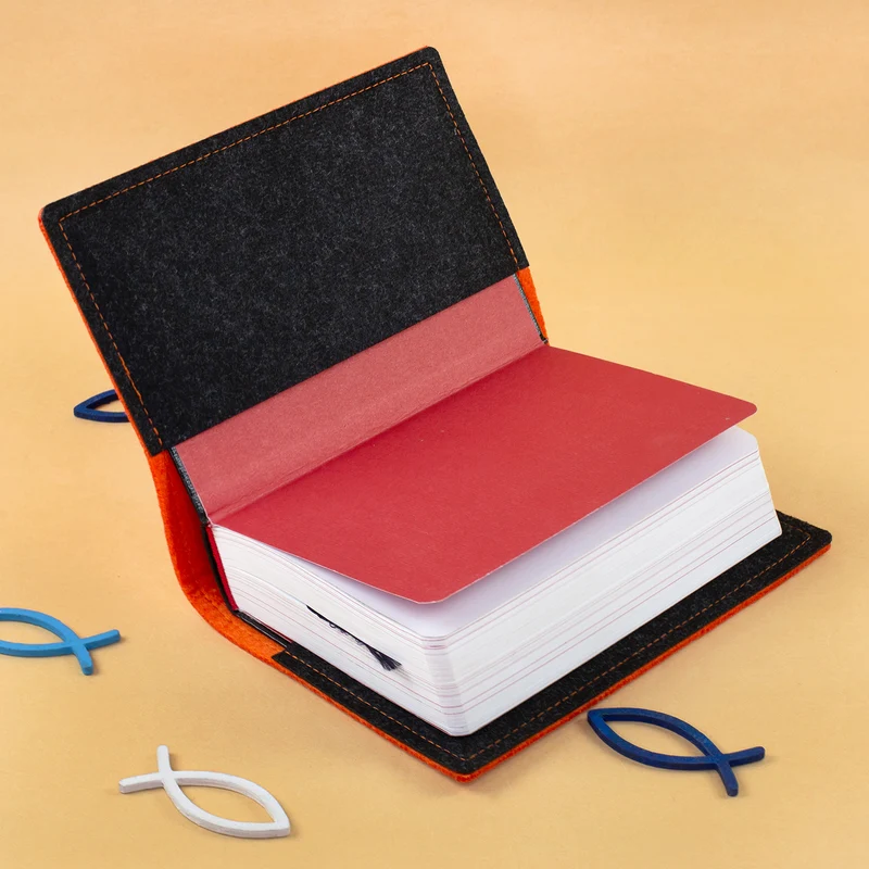 Buchhülle für Gotteslob & Gesangbuch mit Regenbogen Motiv und Name personalisiert | Anthrazit o. Orange