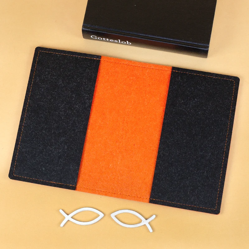 Buchhülle für Gotteslob & Gesangbuch mit Regenbogen Motiv und Name personalisiert | Anthrazit o. Orange