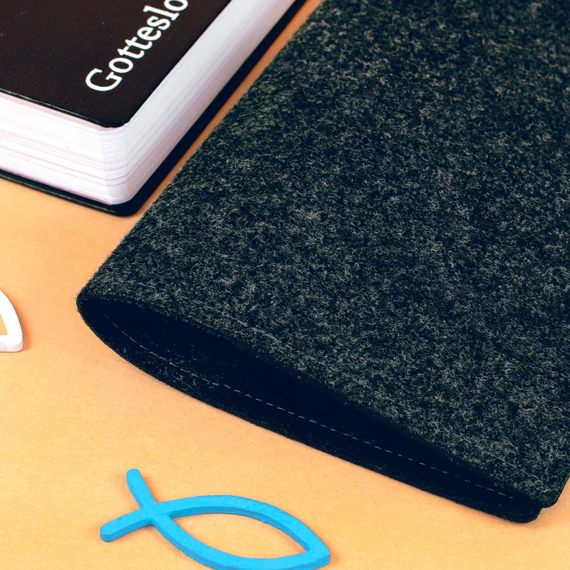 Buchhülle für Gotteslob & Gesangbuch mit Regenbogen Motiv und Name personalisiert | Anthrazit o. Orange