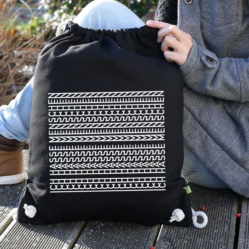 Turnbeutel 'Ich hasse Menschen' als lustiges Geschenk | BIO Rucksack mit versteckter Botschaft Schwarz