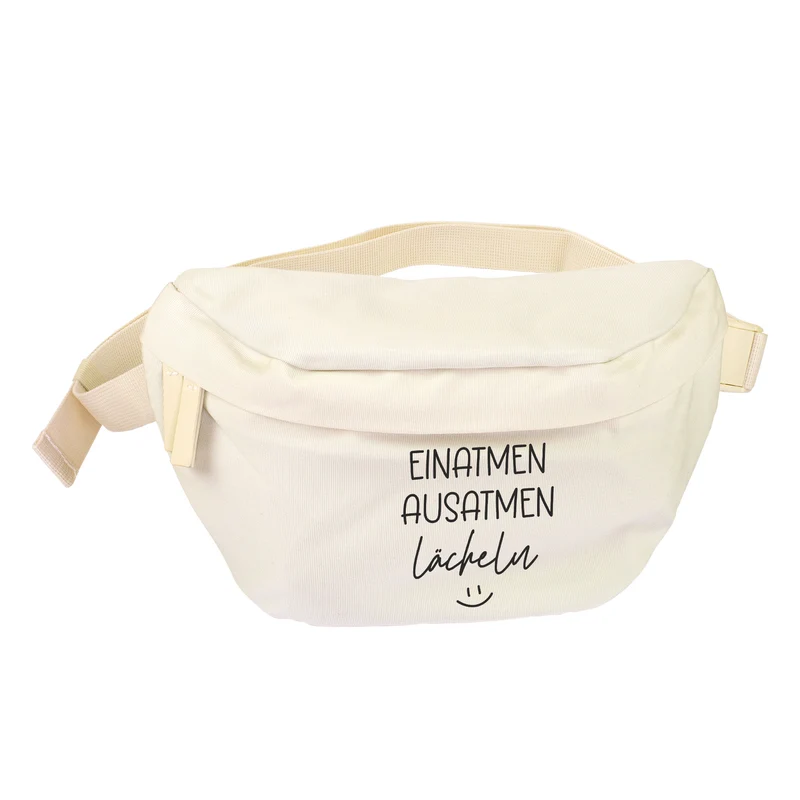 Bauchtasche 'Einatmen Ausatmen Lächeln' | Crossbody Tasche als lustiges Geschenk für Frauen & Kollegen