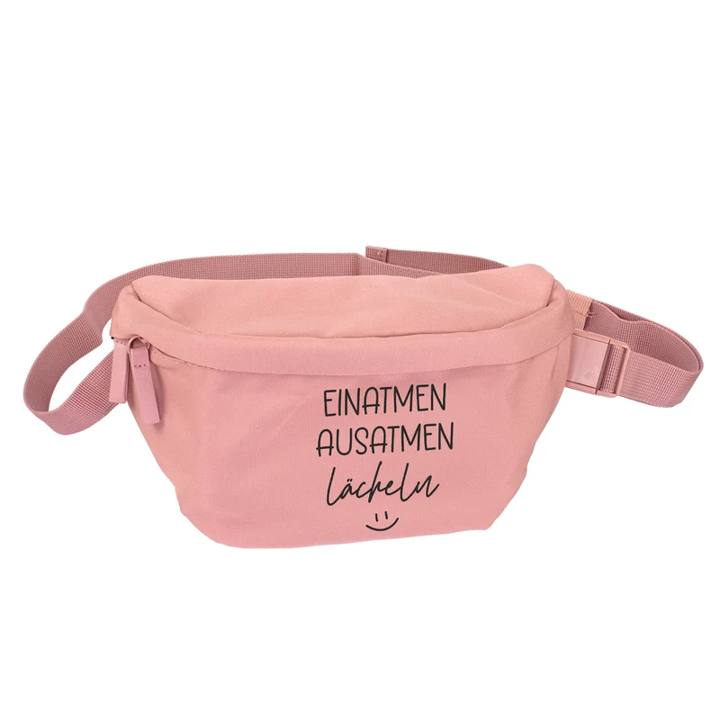 Bauchtasche 'Einatmen Ausatmen Lächeln' | Crossbody Tasche als lustiges Geschenk für Frauen & Kollegen