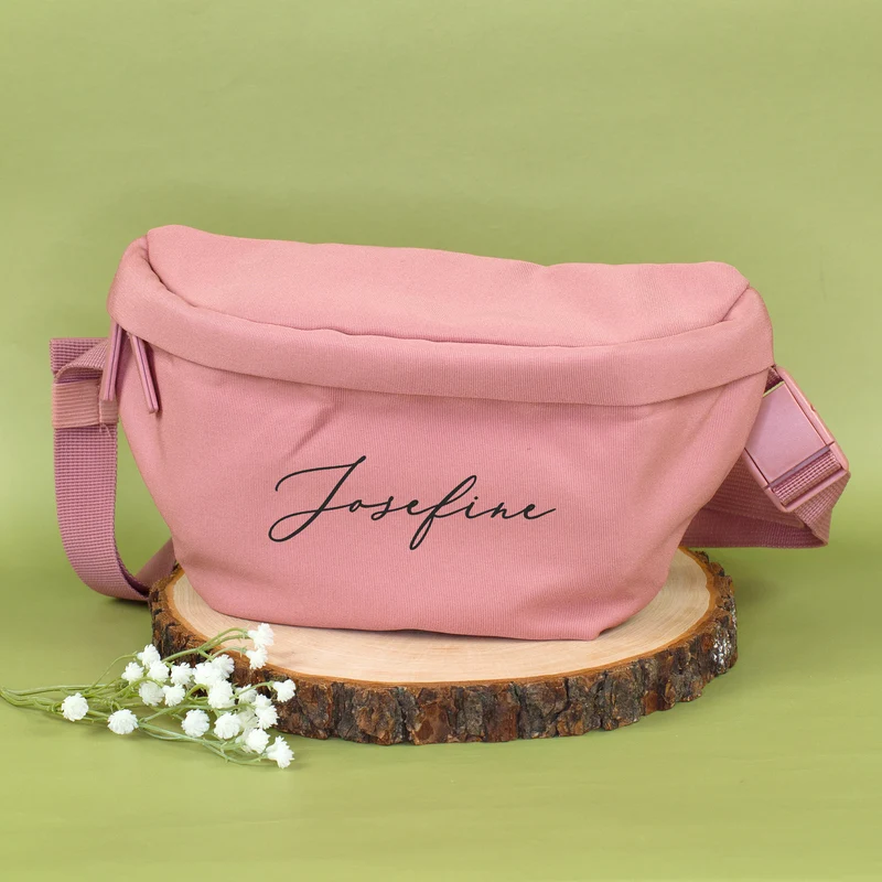 Bauchtasche als Geschenk für Frauen | Personalisierte Gürteltasche für JGA & Geburtstag in Beige Rosa