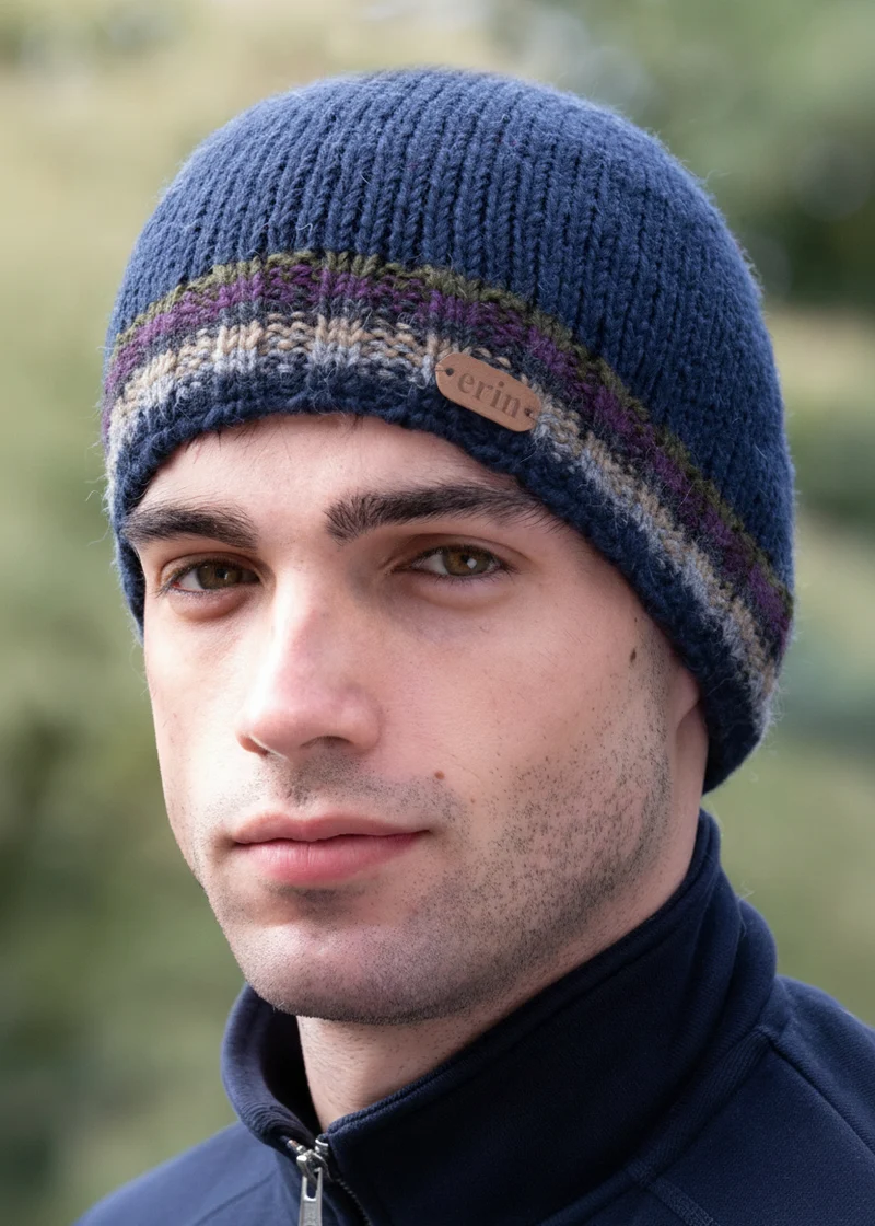 Erin Rib Turnup Hat | Navy Wool