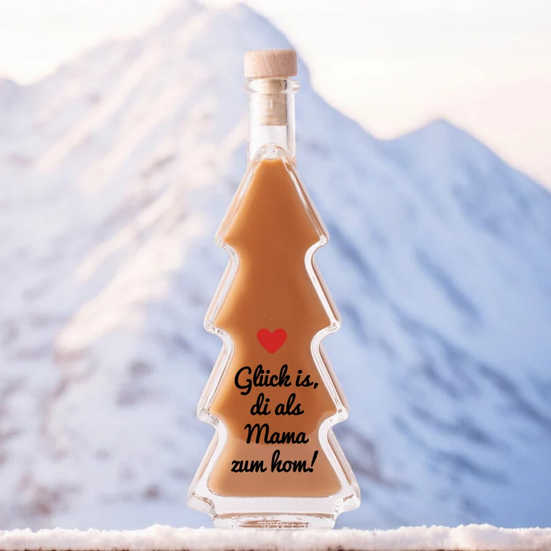 Weihnachtslikör "Glück is, di als Mama zum hom!"