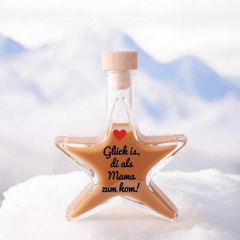 Weihnachtslikör "Glück is, di als Mama zum hom!"