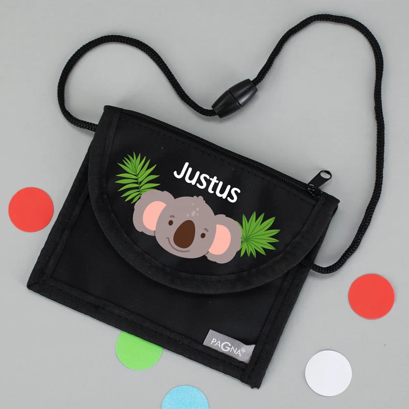 Personalisierbarer Koala Brustbeutel mit Name | Geschenk für Jungen | Farbauswahl