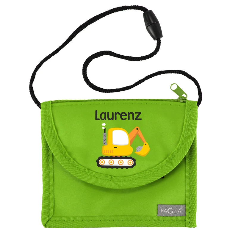 Personalisierter Brustbeutel mit Name & Bagger | Geschenk für Jungen | Farbauswahl