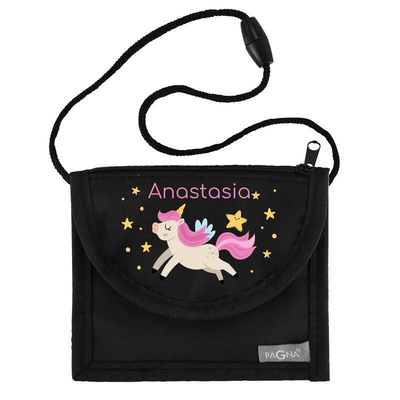 Einhorn Brustbeutel personalisiert mit Name | Geschenk für Mädchen | Farbauswahl
