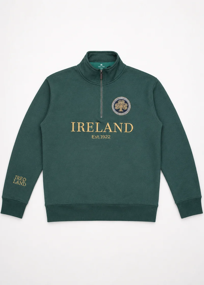 Women's Ireland Shamrock 1/2 Zip Sweater | Green