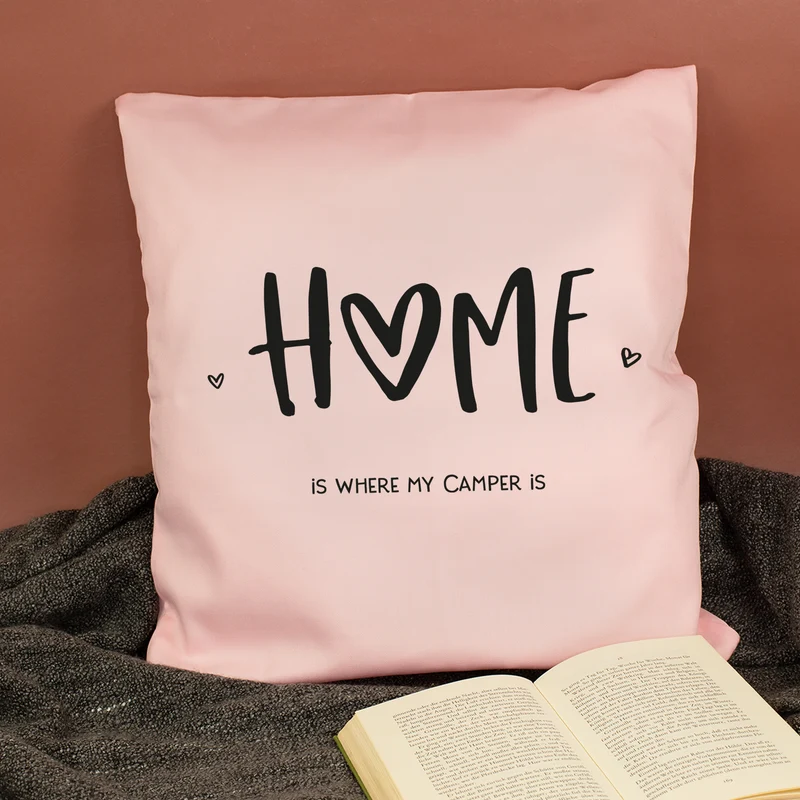 Personalisiertes HOME Kissen mit Wunschtext | Deko Geschenk zum Einzug, für neue Wohnung & Zuhause