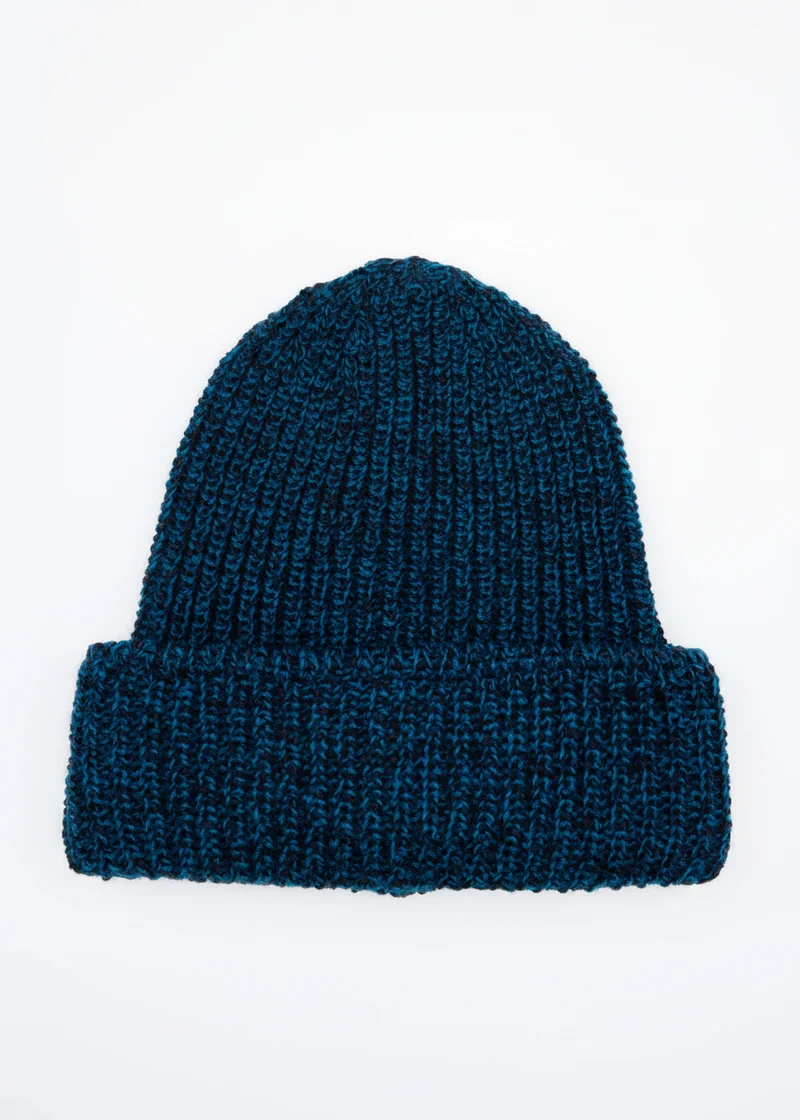 Zinnia Chunky Knit Merino Wool Hat | Petrol Marl