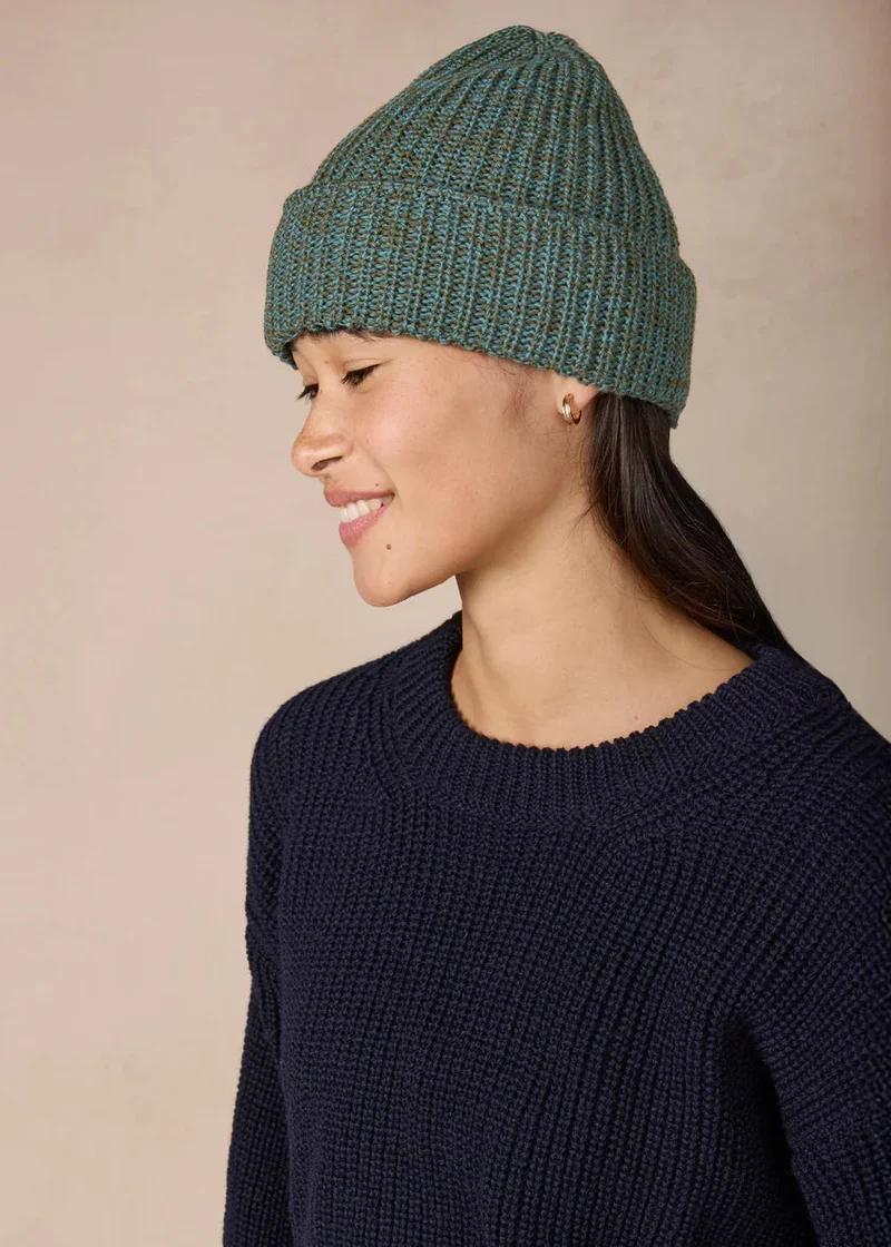 Zinnia Chunky Knit Merino Wool Hat | Fern Marl