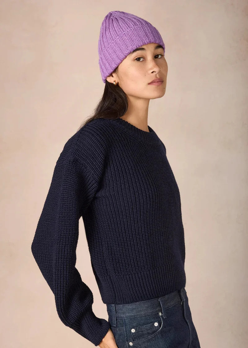 IrelandsEye Ribbed Merino Hat | Lilac Marl