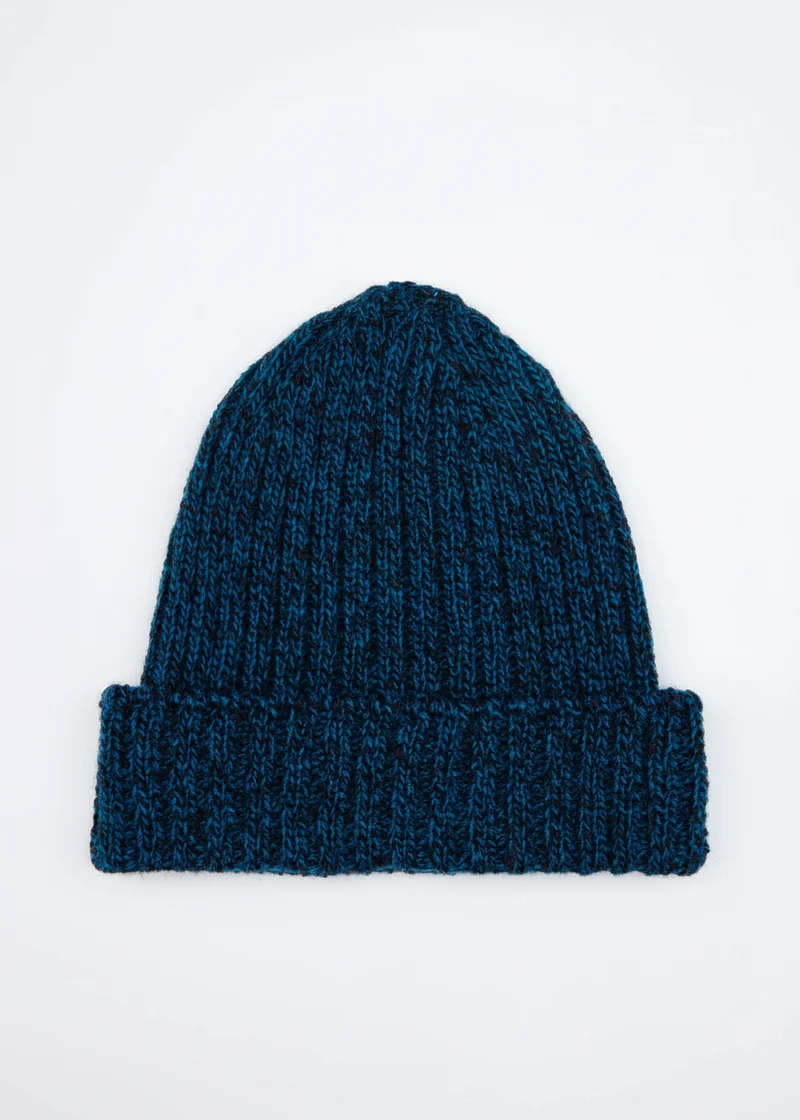 IrelandsEye Ribbed Merino Hat | Petrol Marl