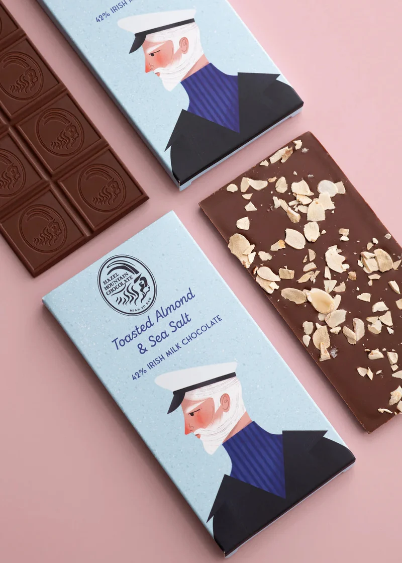 Toasted Almond & Sea Salt Irish Milk Chocolate | Hazel Mountain Chocolate