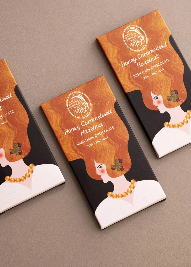 Honey Caramelised Hazelnut Irish Dark Chocolate | Hazel Mountain Chocolate